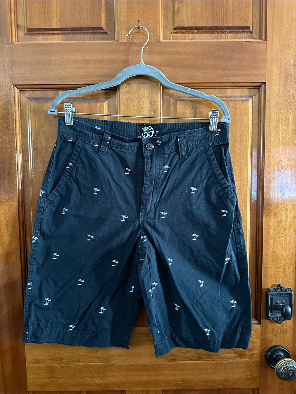 Men's Black Palm Tree Shorts